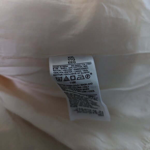 NWT Old Navy Womens XXL Cap Mini Dress Ivory Cottagecore Boho Ruffle Eyelet NEW - Picture 4 of 7